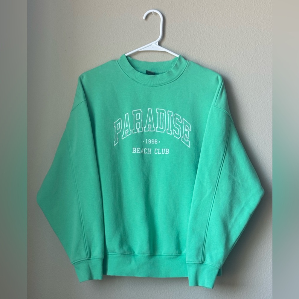 Green 1996 Paradise Beach Club Crewneck Sweatshirt - Picture 7 of 7